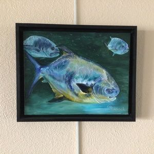 Permit Fish original acrylic painting wall art sea